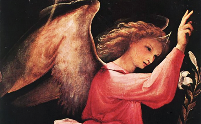 《受胎告知の天使》部分 1527年頃制作 サンティッシモ・ヴィンチェ ンツォ・エ・アレッサンドロ教 会（イタリア）