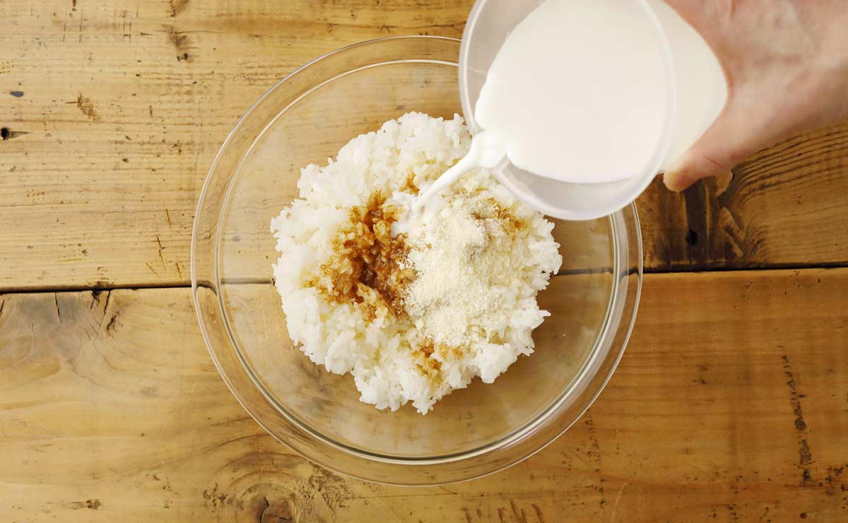 ハムとキャベツのチーズリゾット