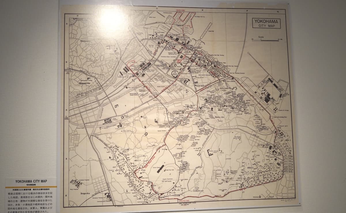 YOKOHAMA CITY MAP（昭和戦後期、米国国立公文書館所蔵、横浜市史料室提供）