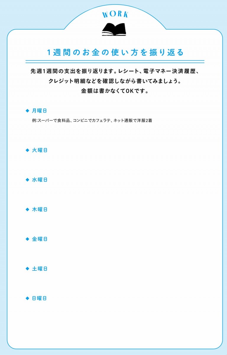 ［ワーク］1週間のお金の使い方を振り返る
